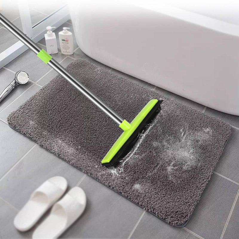 MEIBEI Pet Hair Removal Broom with Squeegee -53", Long Handle Soft Bristle Rubber Broom, Ideal for Remove Fur from Carpets, Rugs, Hardwood and Linoleum - Image 4